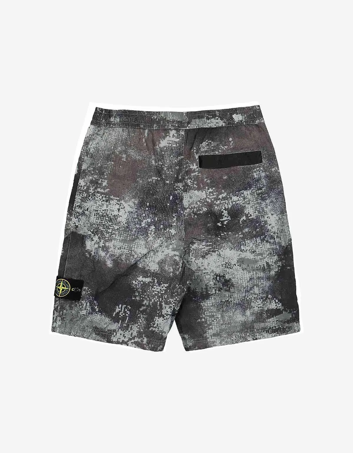 Stone Island Grey Camo Mesh Bermuda Comfort Shorts