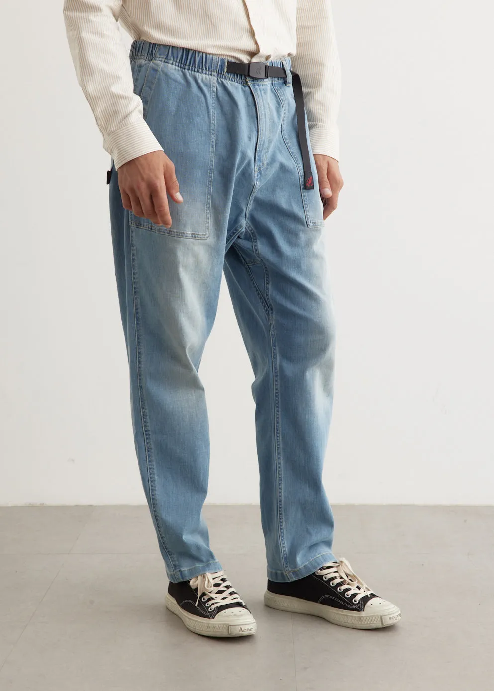 Stretch Denim Loose Tapered Ridge Pants