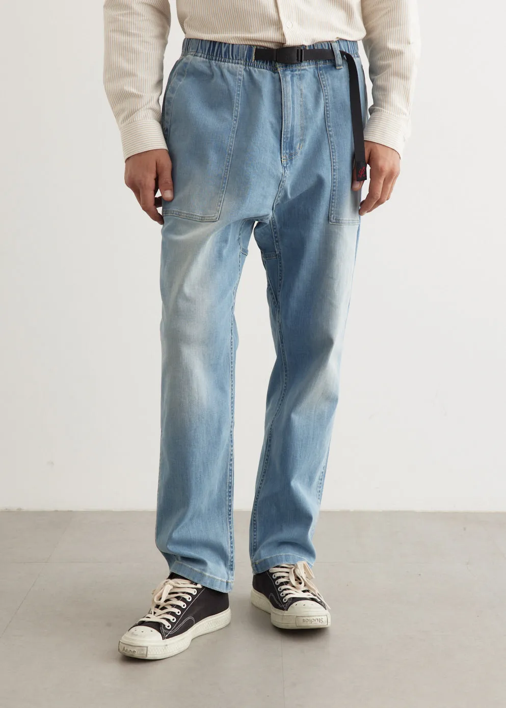 Stretch Denim Loose Tapered Ridge Pants