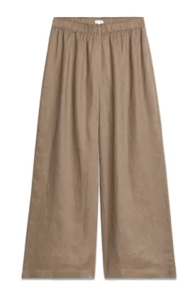 Wide Linen Trousers Mole