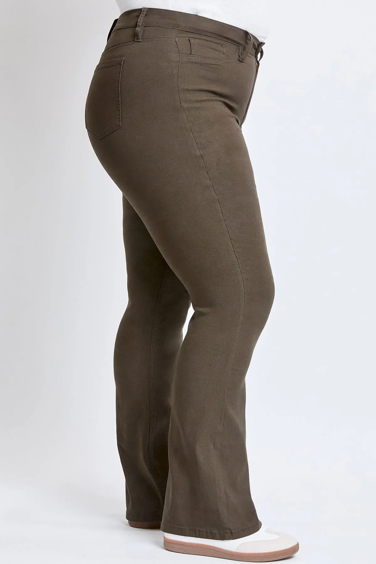 Women´s Plus Size Hyperstretch Flare Pants, Dark Olive