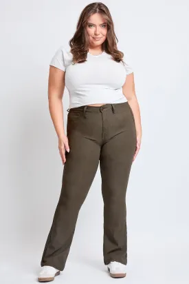 Women´s Plus Size Hyperstretch Flare Pants, Dark Olive