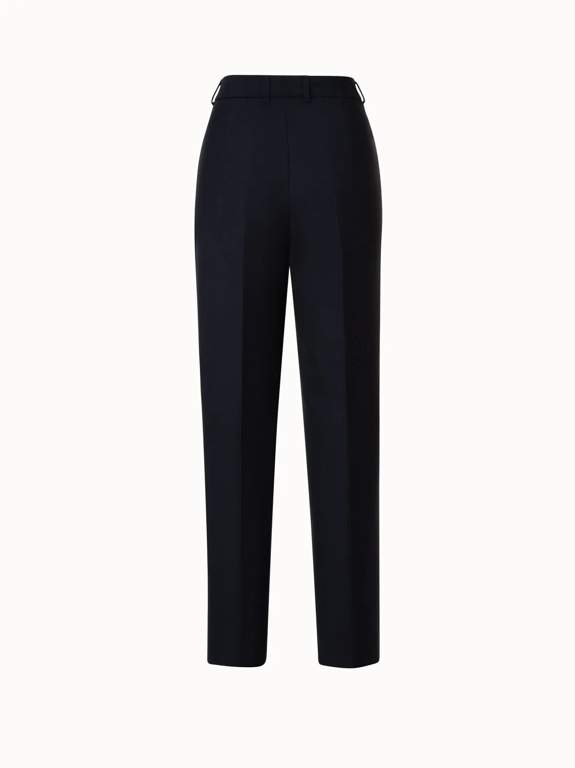 Wool Double-Face Pleated Tapered Pants